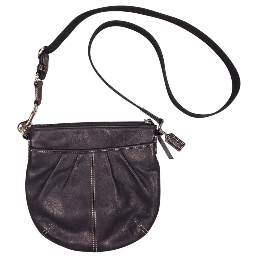Coach Black Leather Soho SwingPack Crossbody Purse